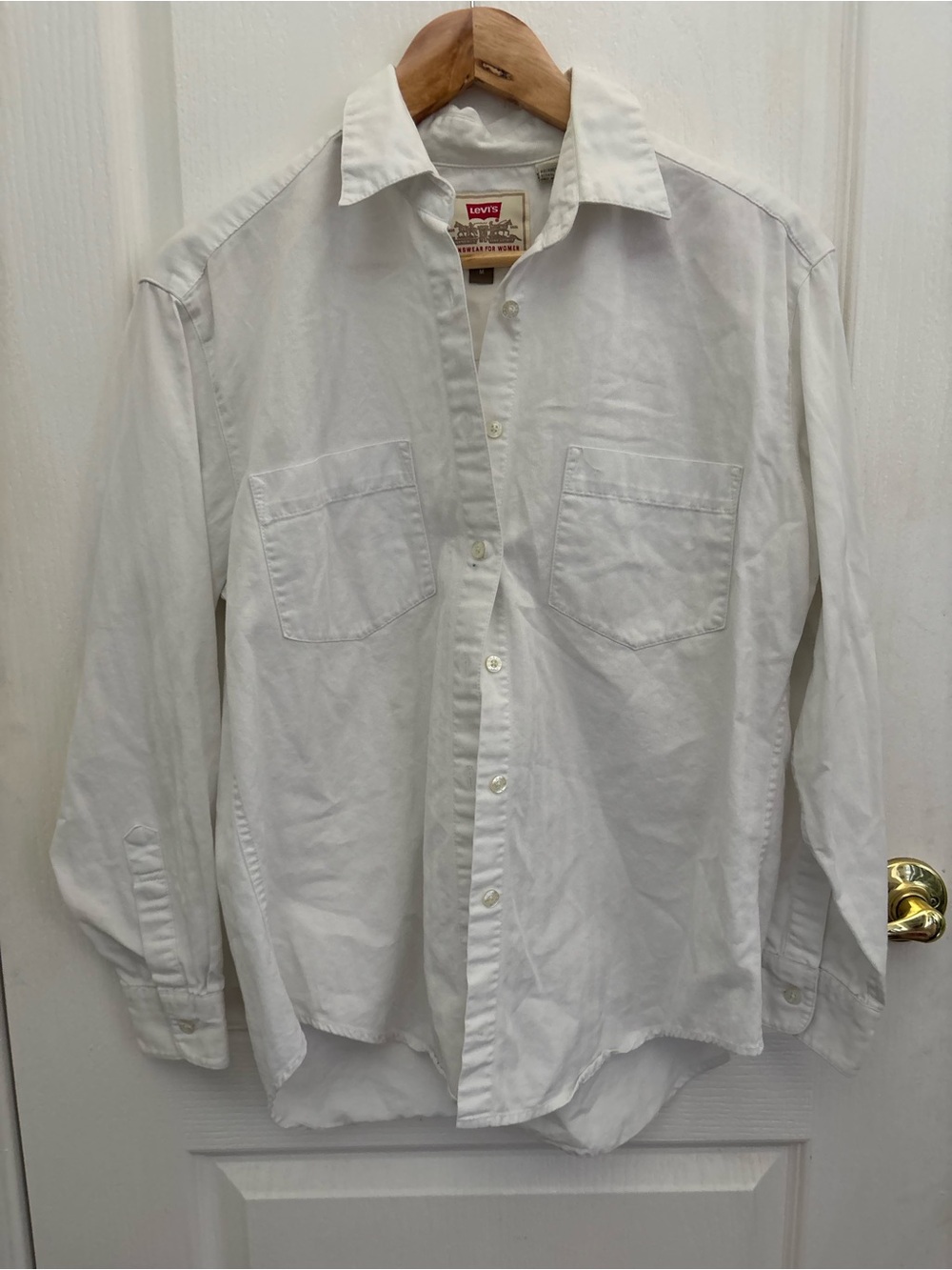 Levi's Woman’s M White Long-Sleeve Button-Up Shirt